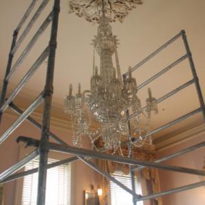 Bluelab antique crystal chandelier restoration - Como House