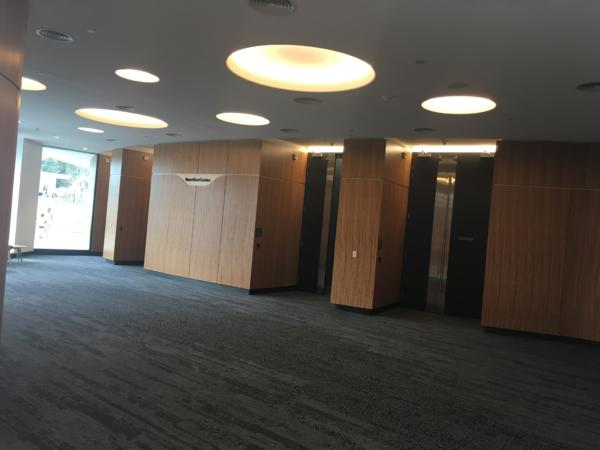 Custom round lighting Bunjil Place Melbourne