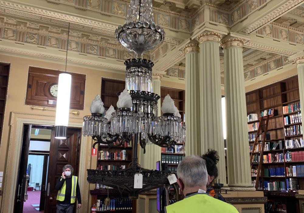 POV Library Crystal Chandelier removal