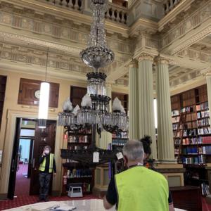 POV Library Crystal Chandelier removal