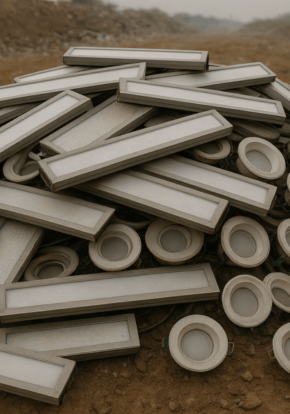 LED Lighting waste pile